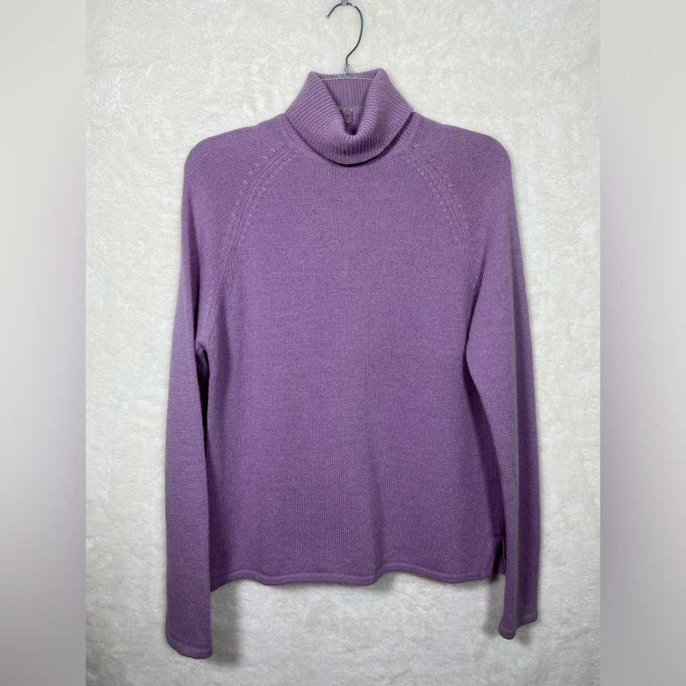 Jeanne Pierre Petites Purple Turtleneck Long Sleeve Sweater Size Medium